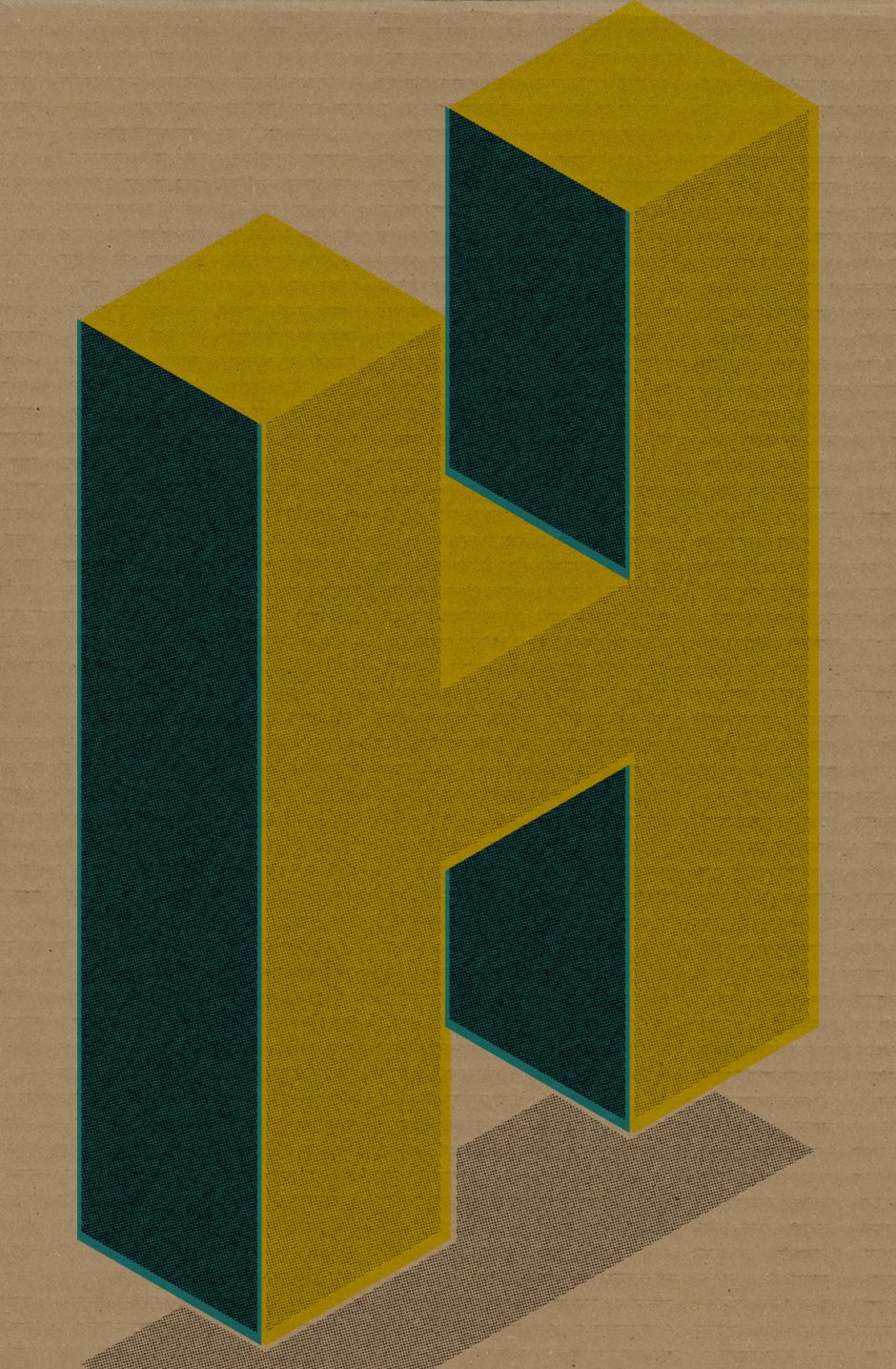 hi-res scan corrugated cardboard